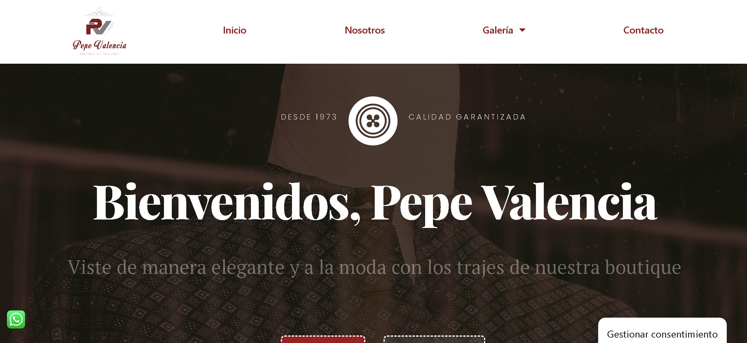 Web corporativa de moda para hombres