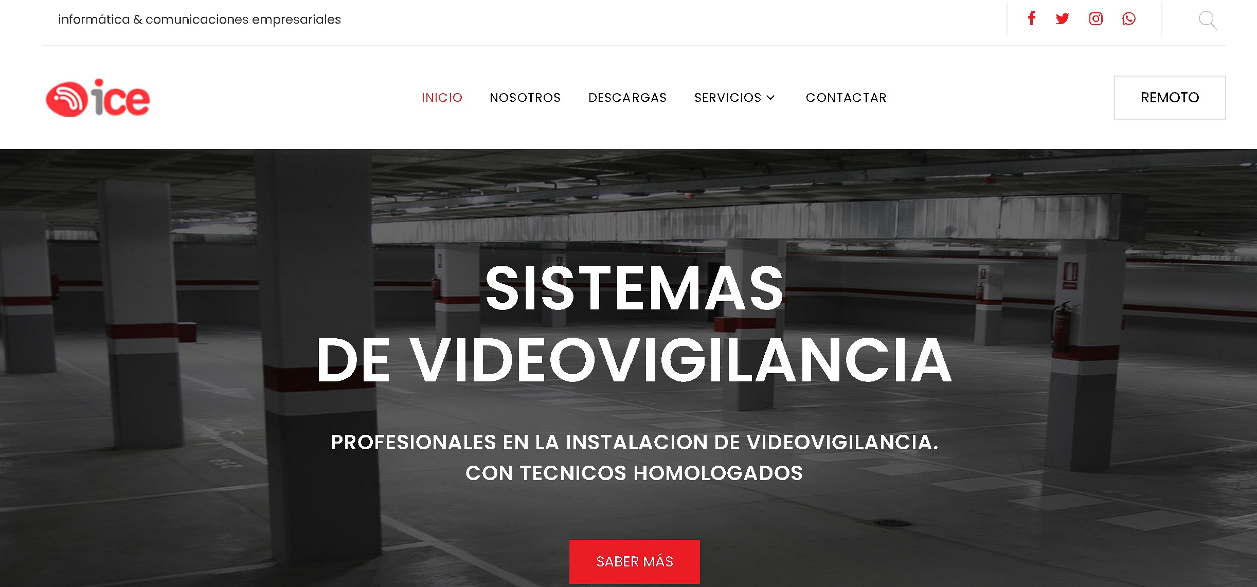 Web corporativa de informática y comunicaciones