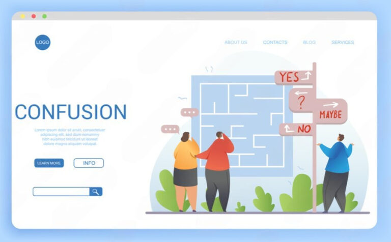5 Errores Comunes de Diseño Web en WordPress - Ilustración de usuarios perdidos
