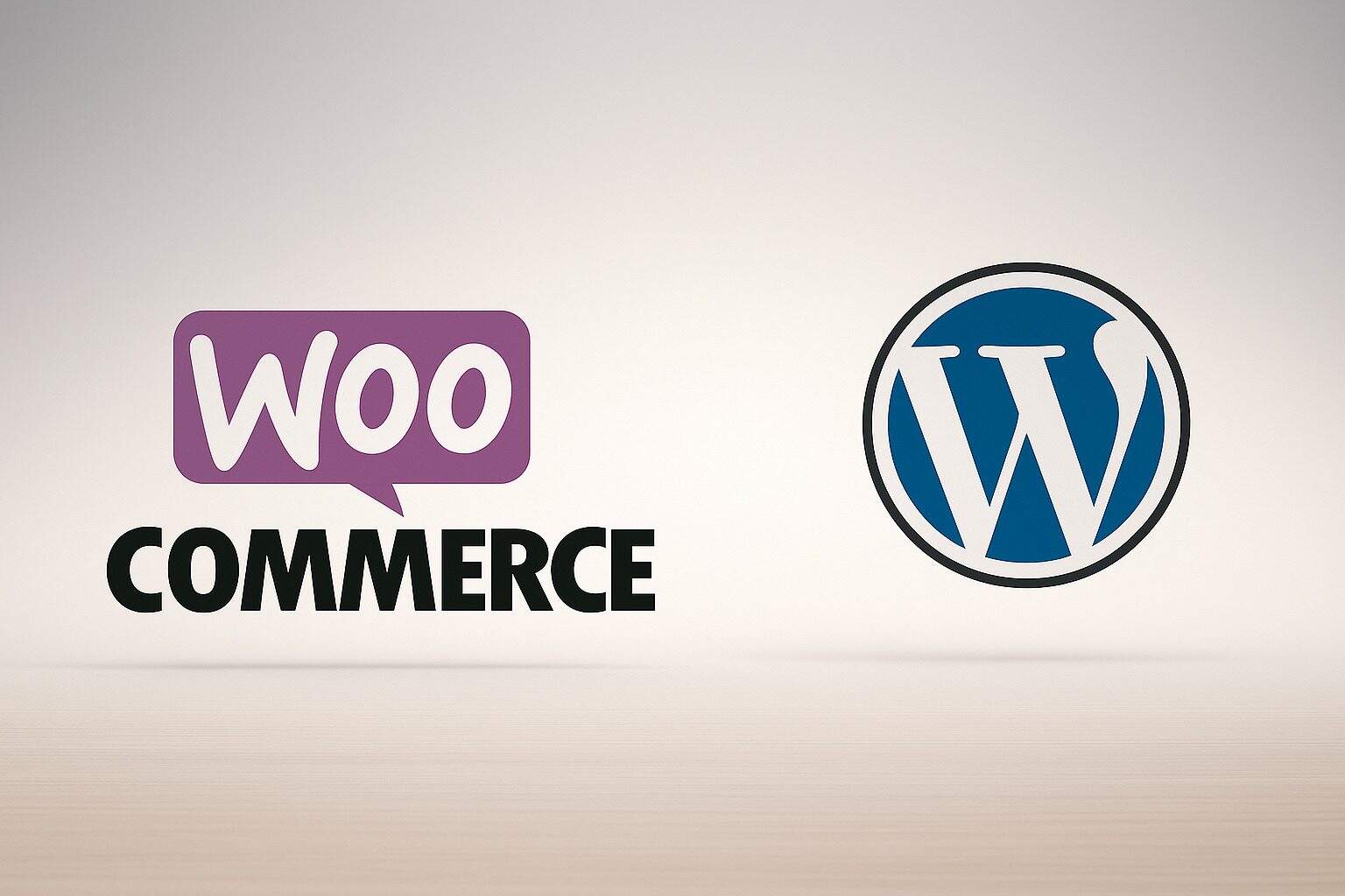 Logo de WooCommerce junto al de WordPress.